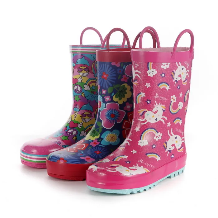 2024 Детские Резиновые Нескользящие водонепроницаемые непромокаемые ботинки для мальчиков и девочек с героями мультфильмов