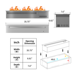 Sistema de inserción de metal estilo diseñador de chimenea de etanol inteligente WiFi moderno de 36 pulgadas para Villa y hotel con función de control remoto - Product Image 2