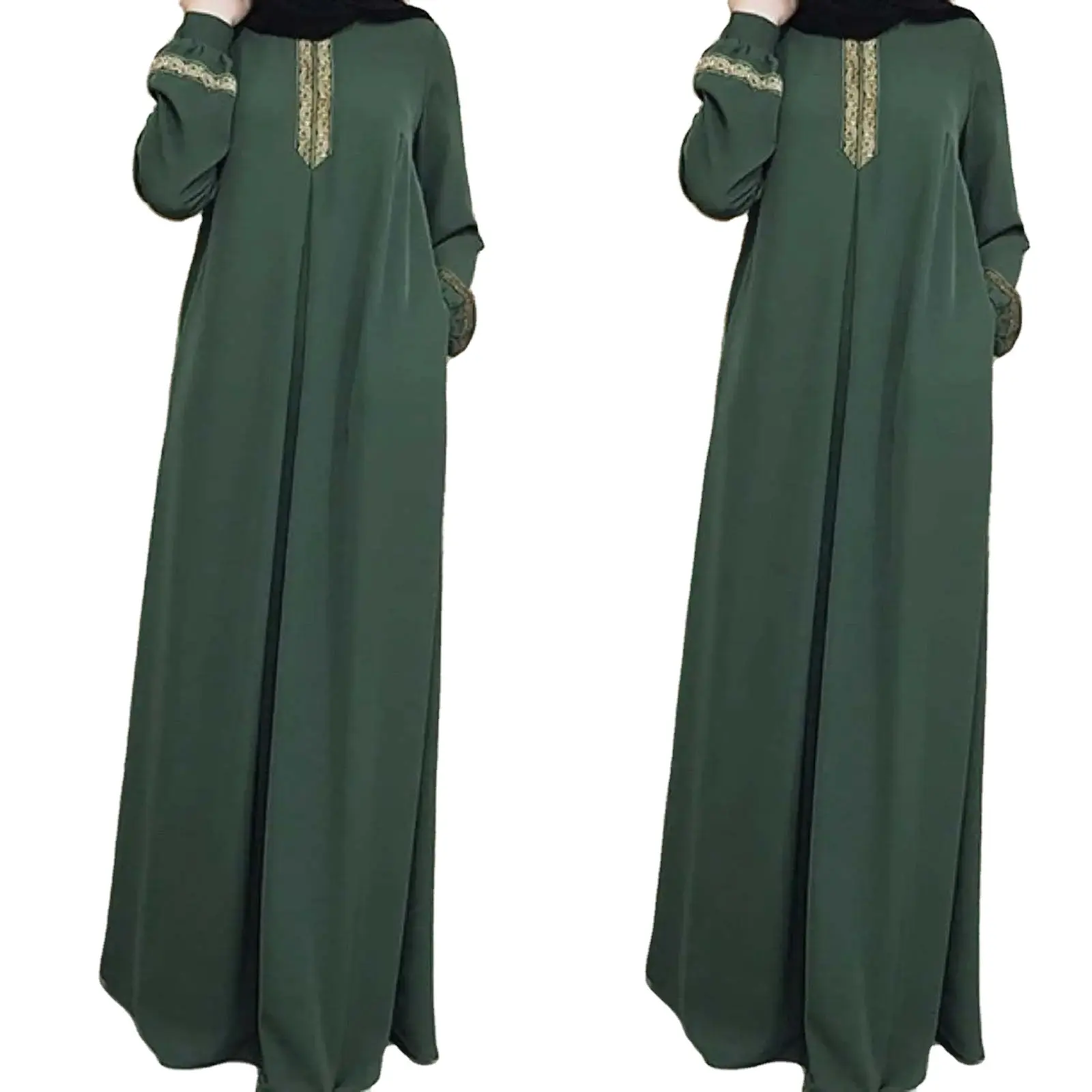 Кебая Исламская одежда с шарфом, платье Ид Рамадан, новое женское мусульманское платье для взрослых, ислам, поддержка повседневного современного, 2 шт. CN;ZHE