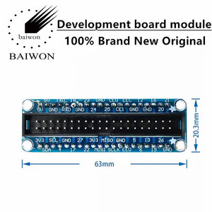 Ahududu Pi ile uyumlu, Breadboard adaptör panosu için 40 pinli ahududu PI GPIO genişletme kartı