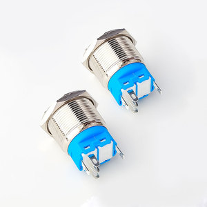 Benutzer definiertes Logo IP67 Wasserdichter 1NO Kombinations-Druckknopf schalter mit Power Indicator Ring Metall tastensc halter - Product Image 4