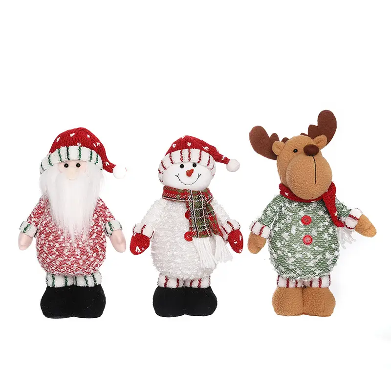 ילדים חדשים חג המולד צעצועי סנטה קלאוס איילים שלג בובת חג המולד דקורטיבי קישוטי בובת מעמד עם מנורה