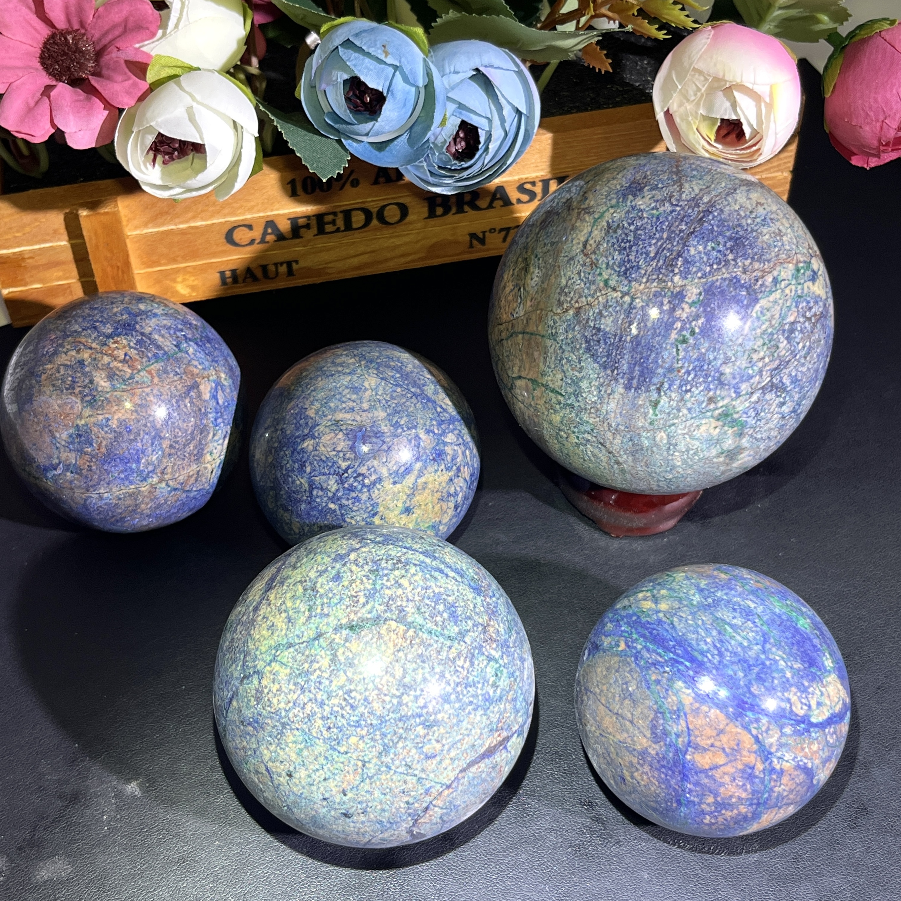 Chrysocolla with Azurite Sphere