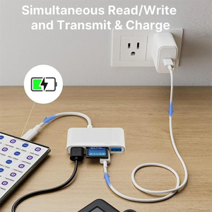 <strong>5</strong> in 1 Type-c to OTG <strong>SD</strong> TF Card Reader <strong>Adapter</strong> Phone Camera Charging Transmission USB Hubs for <strong>iPhone</strong> iPad Macbook Laptop Tablet - Product Image 3