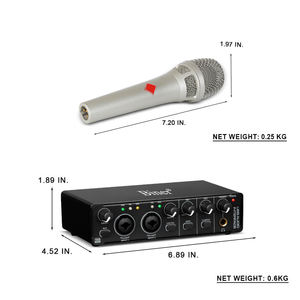 Interfaz de tarjeta de sonido de audio profesional OEM MD22, 24Bit, 192Hkz, interfaz de Audio USB de grabación con micrófono - Product Image 2