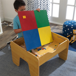 Hot Selling Reversible Top Aktivität stabelle Bausteine Kids Wooden Play Activity <span class=keywords><strong>Table</strong></span> - Product Image 6