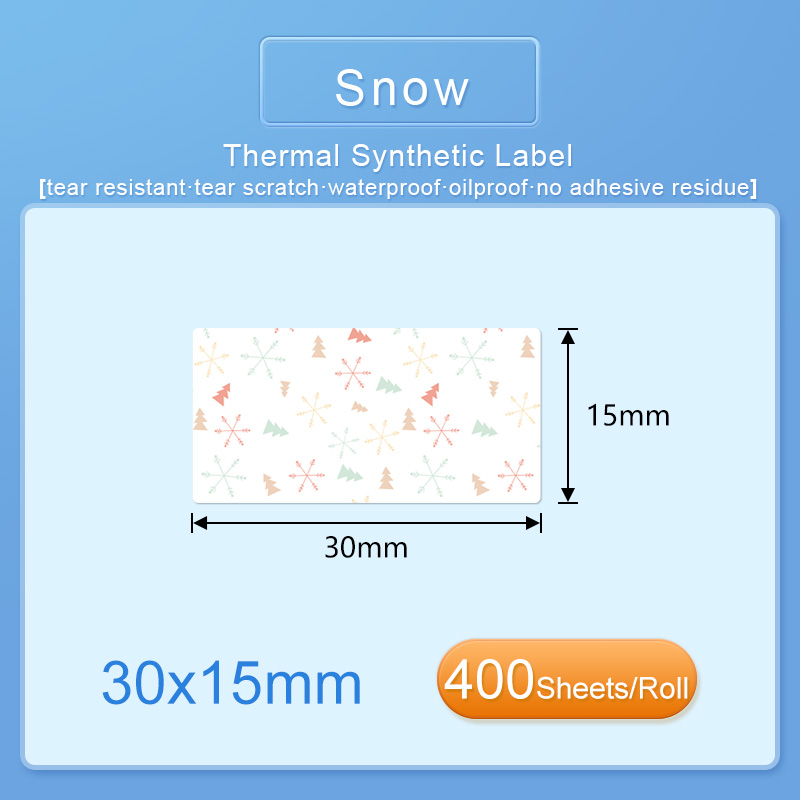 Étiquette neige 30x15mm