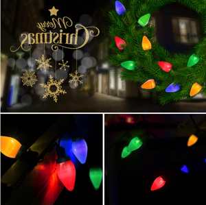 Venta superior Luces de Navidad al aire libre 100 LED C 7 Luces de cadena con función de temporizador Enchufe 8 modos para decoración de Navidad
