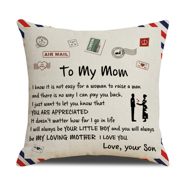 Nordic Simple Office Pillowcase Sofa Cushion Cover Envelope Letter Print Linen Pillowcase Cushion Cover