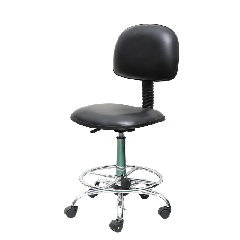 Chaise en cuir PU antistatique esd réglable en hauteur pour laboratoire ou atelier esd