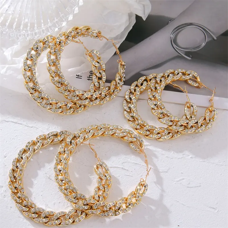 pendientes de aro de oro huggie womens hoop wholesale big large 14k 18k gold plated chunky hoop earring