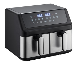 Freidora de aire electrónica de 9L, Cubo Doble, diseño cuadrado de plástico, energía eléctrica, protección contra sobrecalentamiento Digital, pantalla LCD, uso doméstico - Product Image 3