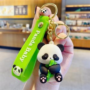 Nhà Sản Xuất Bán Hàng Trực Tiếp Dễ Thương Phim Hoạt Hình Màu Đỏ <span class=keywords><strong>Panda</strong></span> PVC Keychain Ba Chiều Mềm Nhựa Thiết Kế Nhỏ Món Quà Sáng Tạo - Product Image 6
