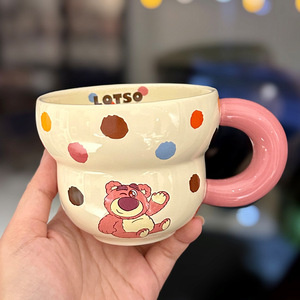 批发可爱卡通撞色马克杯创意设计陶瓷杯家用牛奶燕麦片杯