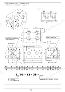 Cetop 3 NG6 Cast Iron Subplate Side <strong>Entry</strong> P T 1/2'' BSP to <strong>B</strong> 3/8'' BSP New Condition - Product Image 4