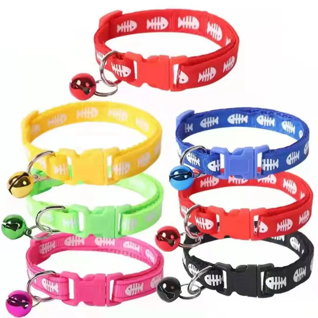1.0x30cm For Small Dogs Cats Fish-printed Puppy Cat Dog Collar