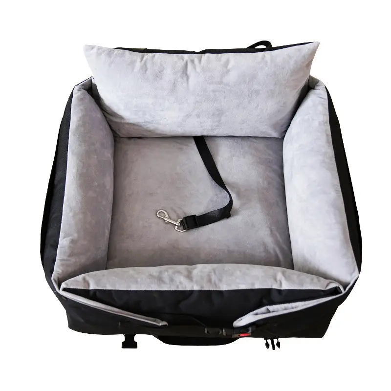 High Quality Black 2 in 1 Seats Dog Bed for Car Safety Travel Hammock with Pockets Pet Dog Car Seat Cover for Front Seat