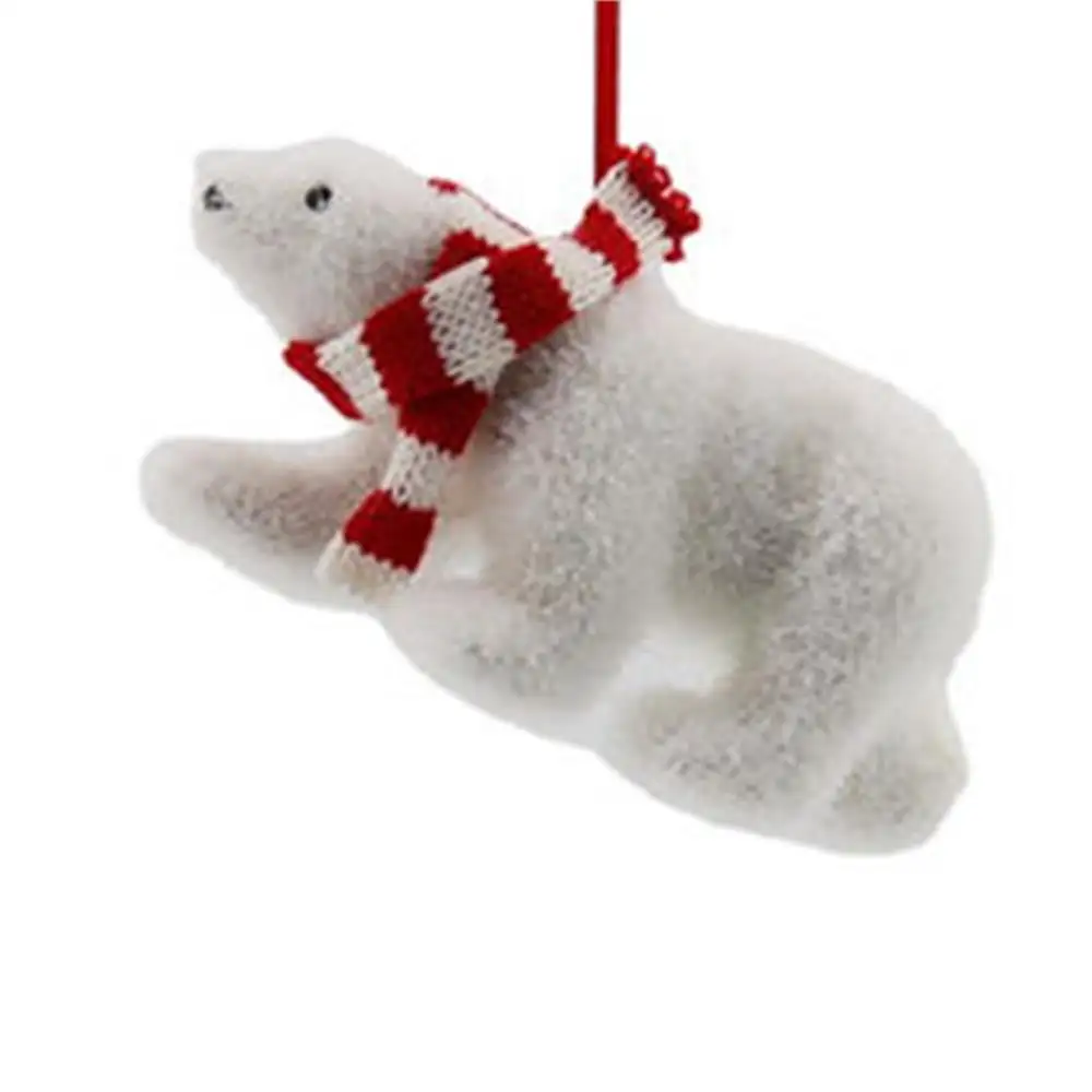 Figurita de plástico de oso de Navidad, bufanda blanca de Papá Noel, juguete de felpa, regalos