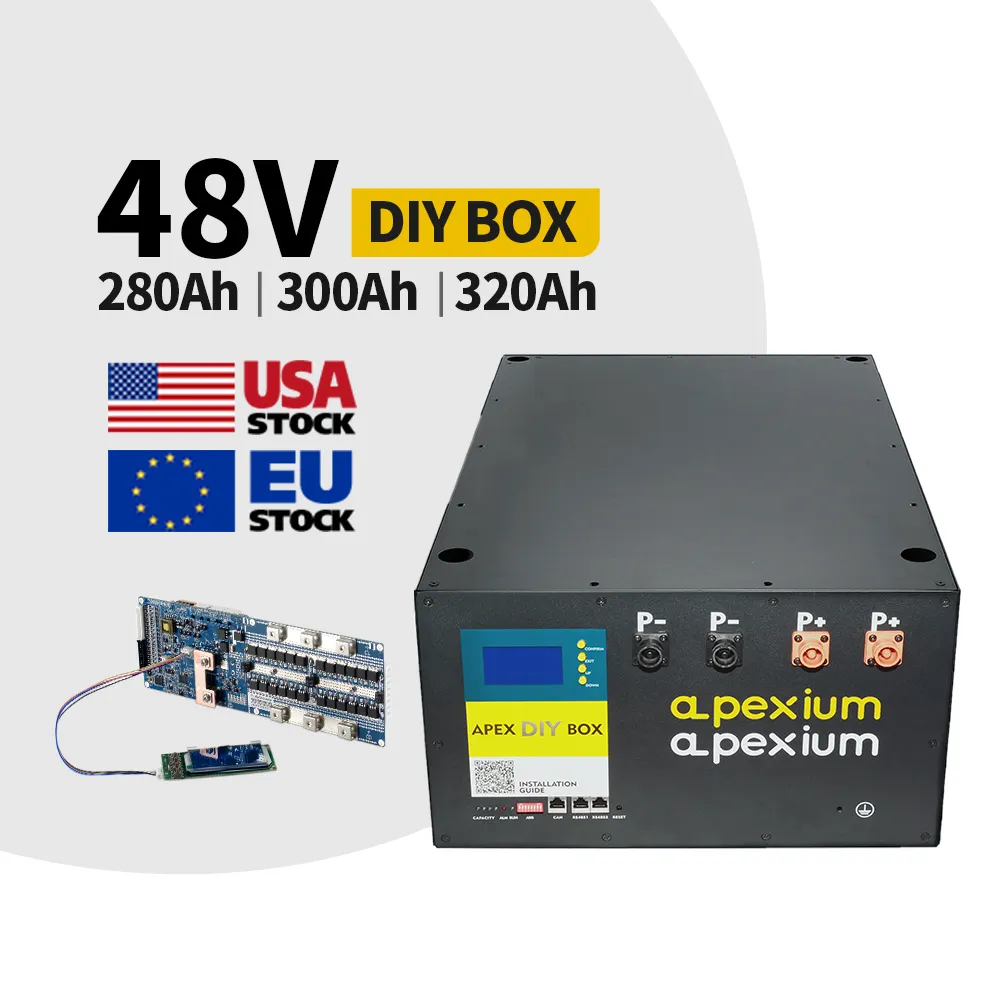 Apexium 48V 105Ah 230Ah 280Ah LiFePO4 batterie au Lithium boîte de bricolage Seplos Mason 280 kits de boîte de bricolage pour Lifepo4 280Ah akku