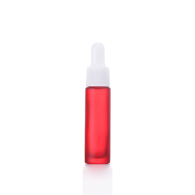 Tapa cuentagotas de plástico rojo esmerilado + blanco