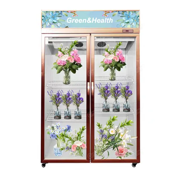 Mercearia Comercial Refrigerador Aberto Refrigerador de Ar R22/r404a Refrigerador Exibição Geladeira Dupla Porta Frigorífico Flor