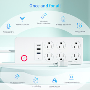 Alta calidad Smart Home Multi-Outlet Power Strip WIFI Conectividad Control remoto Temporizador inteligente Interruptor Enchufes - Product Image 1