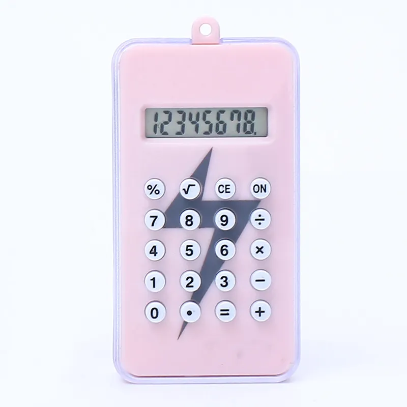 Kawaii 8 Cijferige Pocket Roze Rekenmachine Aangepaste Schoolstudenten Kinderen Kleine Desktop Rekenmachine Met Doolhof Speelgoed