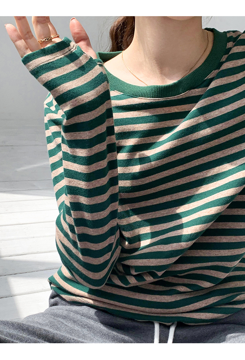 Best Price Round Neck Casual 100% cotton Custom Printed Knitted Long Sleeve Loose Top for Women's Shirts