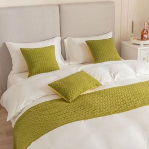 モダンな寝具セット羽毛布団カバーシートと枕カバーセット、ホテルB & Bアパート用のオランダ製ベルベットベッドランナー - Product Image 6