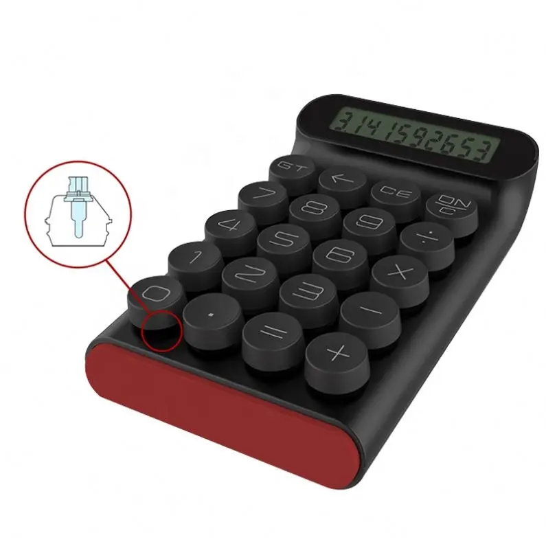المبيعات الساخنة الأسود الوردي الميكانيكية الأزرق مفاتيح الرقمية حاسبة 10 أرقام و 20 مفاتيح مع شاشة الكريستال السائل