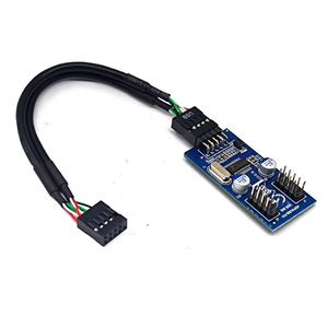 USB 2.0 9PIN çift 9PIN adaptörü 1-to-2 Dupont kablosu masaüstü anakart için kullanılan ama iyi durumda