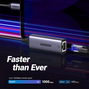 กิกะบิต RJ45ถึง USB 3.0 Type-C (Thunderbolt 3) อะแดปเตอร์เครือข่าย Ethernet LAN UGREEN USB C ไปยัง Ethernet Adapter - Product Image 4