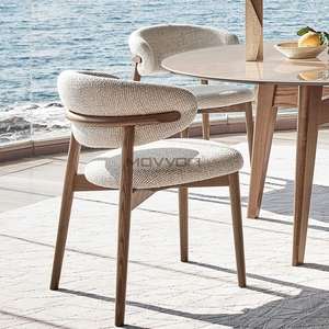 Modern Simple Cream Traditional Wind Design Wabi-Sabi <strong>Style</strong> Solid Wood Dining Chair Home Restaurant