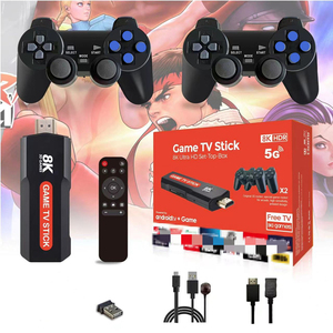 X2PLUSゲームコンソールレトロゲーミングテレビスティック4K2.4Gダブルワイヤレスコントローラー64GBビデオゲームコンソールPSPPS1用30000ゲーム