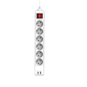 Tira de alimentación de uso doméstico de 3 enchufes con 2 salidas USB Enchufe de extensión de alimentación de USB para instalación multifunción - Product Image 5