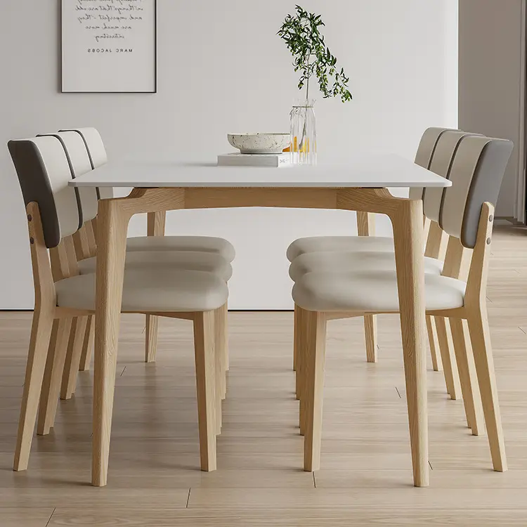 Dreamhause-mesa de comedor de mármol y madera maciza de alta calidad, mesa moderna para uso doméstico y apartamento