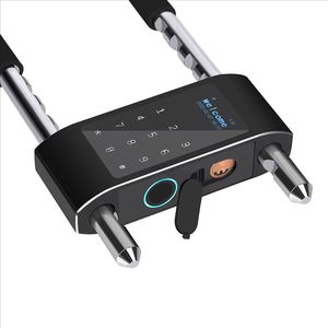 Tuya App Control remoto Smart Ble Bluetooth Malla U Forma Huella digital Cerradura de puerta de vidrio
