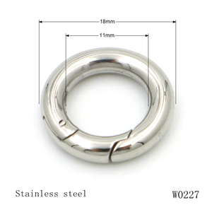 高端不锈钢金属扣20毫米圆形门环定制弹簧扣钥匙链套装 - Product Image 3