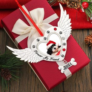 Trang Trí Giáng Sinh 2021 Mãi Mãi Người Bạn Của Tôi Pet Tưởng Niệm Kim Loại Chó Khung Ảnh Xmas Heart Wings Khung Ảnh Trang Trí - Product Image 6