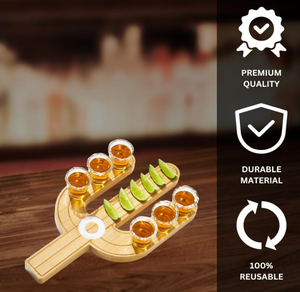 Unik bentuk kaktus tembakan kayu pemegang kaca Melayani Baki Tequila papan penerbangan dengan mangkuk Lemon hadiah pesta - Product Image 3