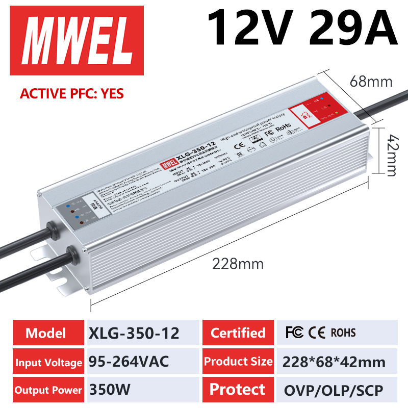 Xlg-350-12-12v29a พร้อมฟังก์ชัน PFC