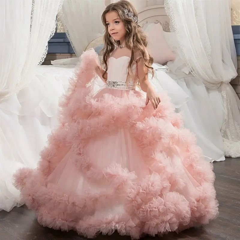2022 Amazon Venta al por mayor vestido de algodón para niños niña 2-11 años vestidos niñas vestido de fiesta