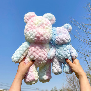 Factory Price Children's Birthday Gift Plush Toys Cartoon Violent Bear Plush Toy Tie-<strong>dyed</strong> <strong>Teddy</strong> Bear Plush Toy