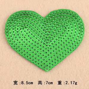 亮片刺绣心形和星形铁贴片电脑刺绣贴片服装定制刺绣贴片 - Product Image 4