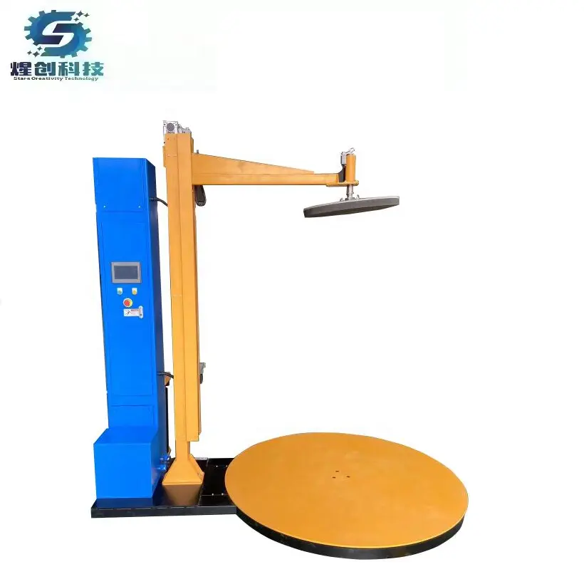Industrie-Pallettenteppichmaschine Paletten-Stretch-Wrapper mit Platte zu oben drücken