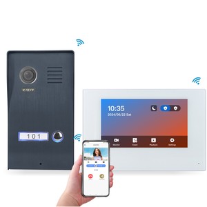 Nueva llegada de alta calidad HD Monitor de pantalla táctil de 4 canales Video puerta teléfono gran angular Video timbre para Villa sistema de intercomunicación - Product Image 4