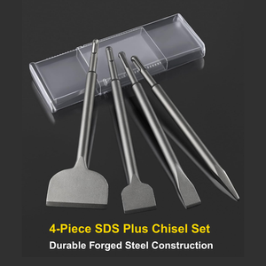 Sds cộng với đục Bộ 4 PCS-40CRMO hợp kim thép điểm, phẳng & rộng lưỡi cho gạch vữa xi măng gạch bê tông loại bỏ nề - Product Image 6