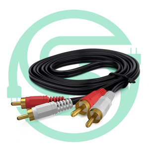 Chinese Factory Wholesale Direct Sales 2RCA Line Red and White Double Lotus Audio Line <strong>Two</strong> Pairs of Audio Connection - Product Image 3