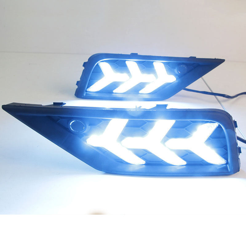 Fishbone style White + yellow + blue