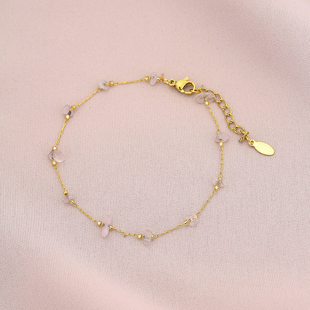 7.Gold Chain-Rose Quartz